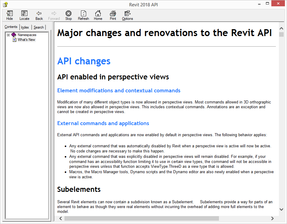 Revit 2018 API help on What's New