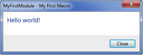 Macro message box