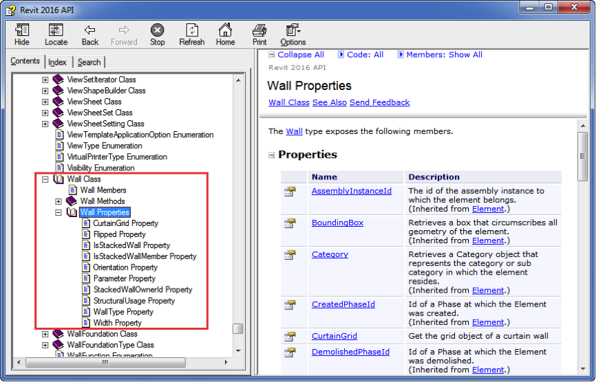 Revit API help file RevitAPI.chm