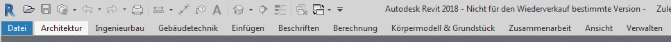 German Revit title bar