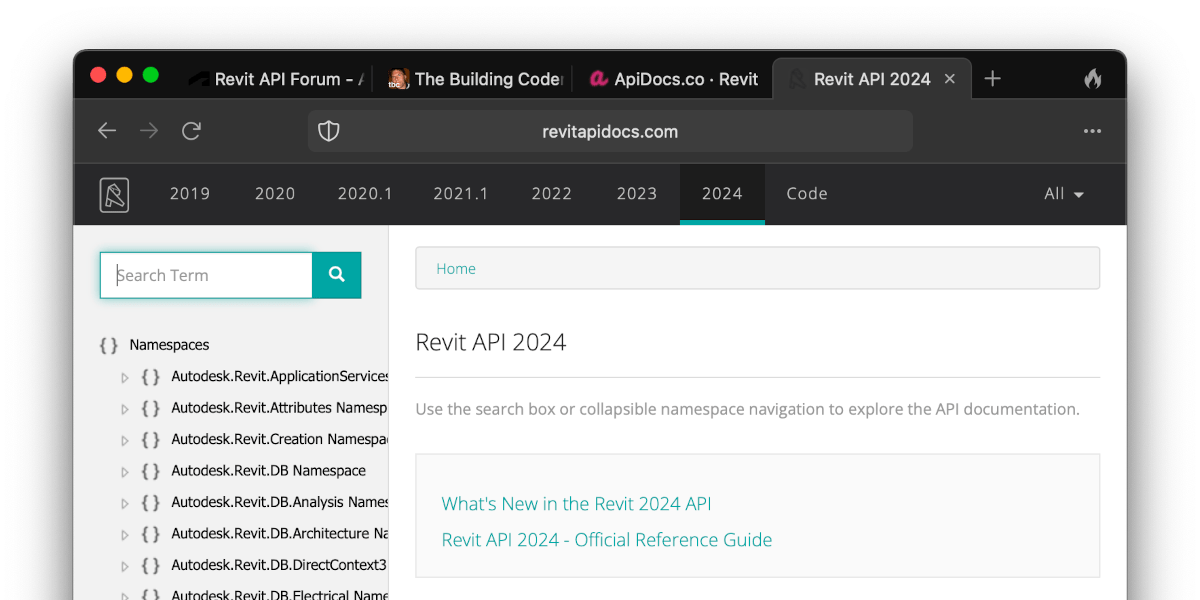 Revit API Docs 2024