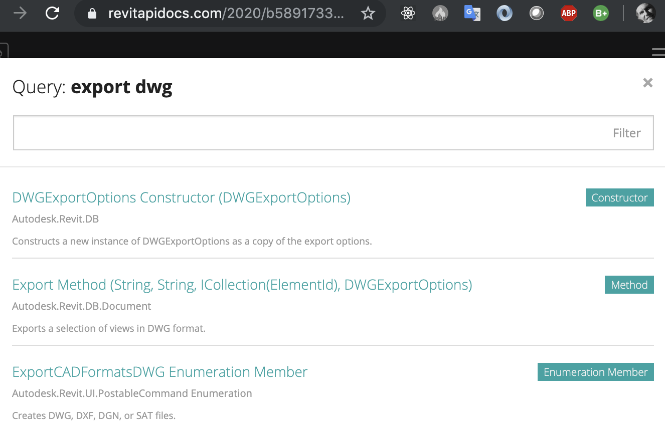 Revitapidocs full text search