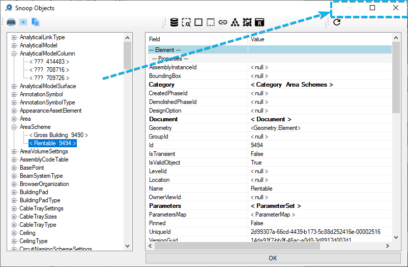 RevitLookup maximise button