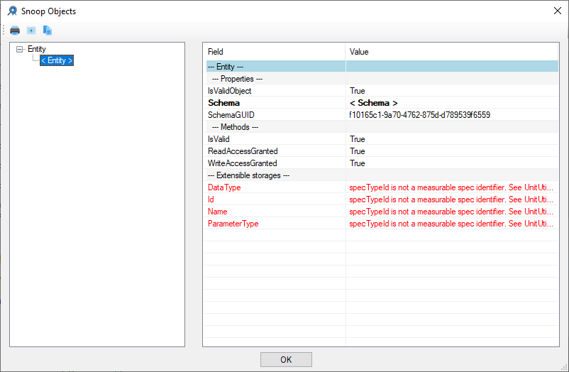 Extensible storages fields