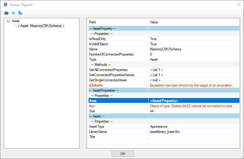 Snooping appearance assets