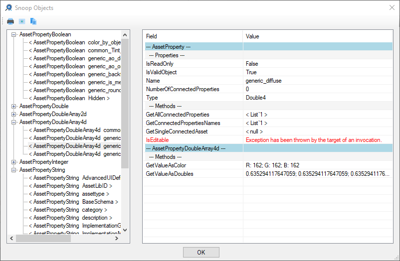 Snooping appearance assets