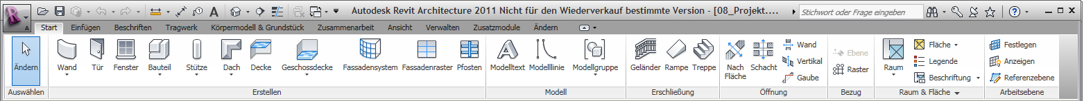 Revit ribbon colour scheme