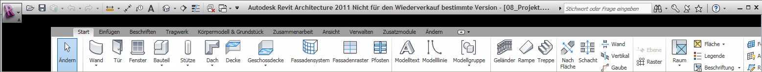 Revit ribbon bar with translation transform