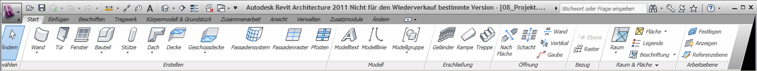 Revit ribbon bar with skew transform