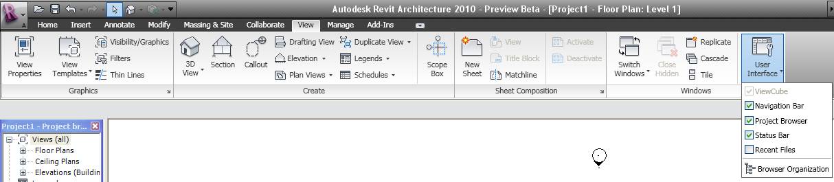 Ribbon user interface button