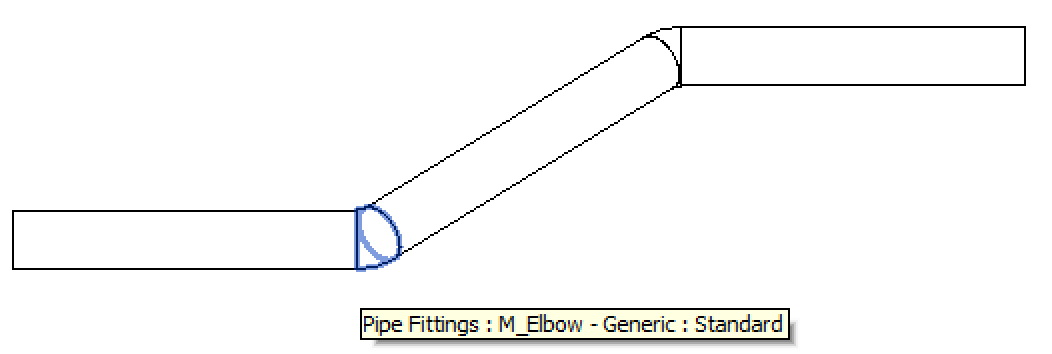 Appropriately placed elbow fitting