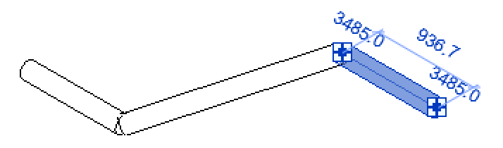 Original pipe connected with rolling offset