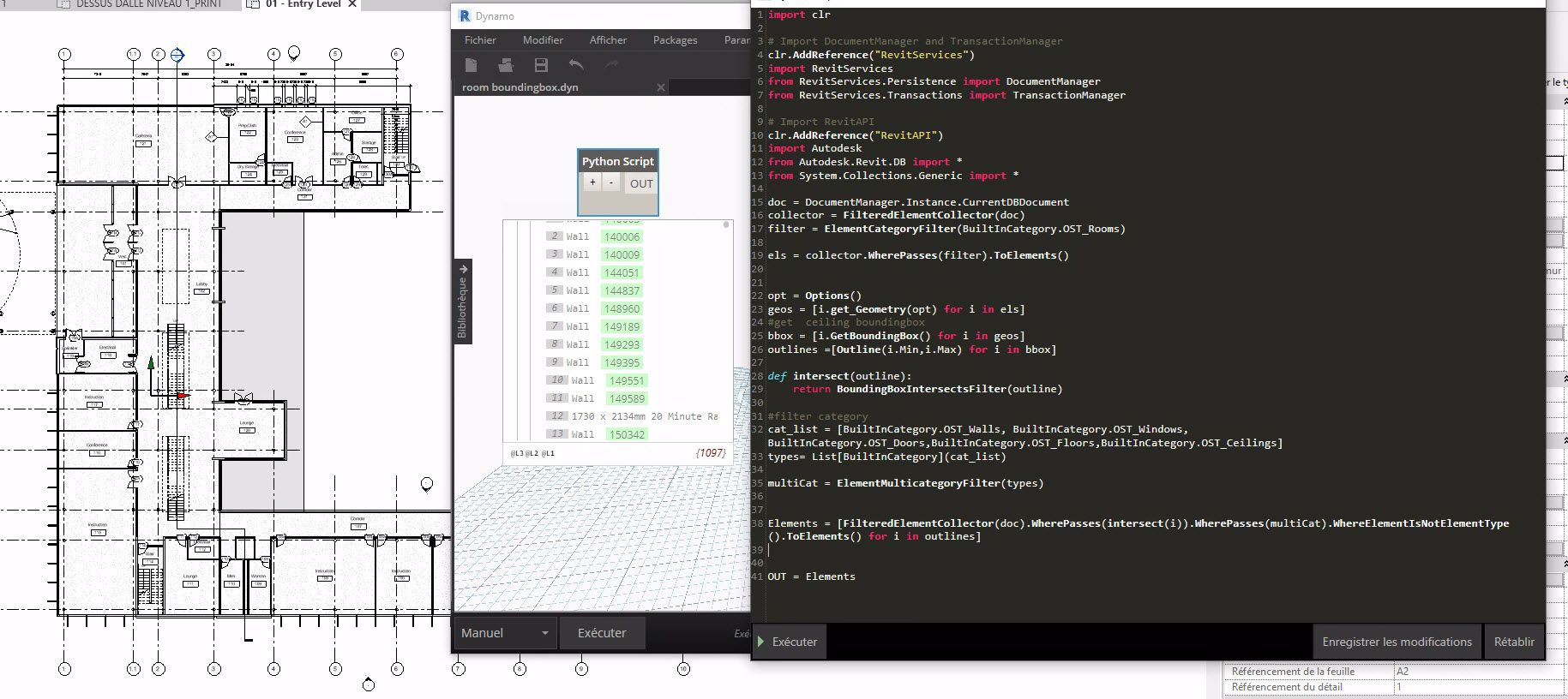 Room bounding elements code