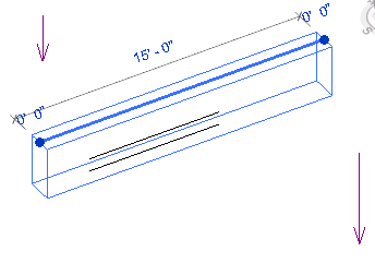 Moving the beam automatically updates the rebar