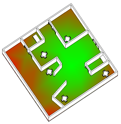 Signal attenuation calculated and displayed by RvtFader