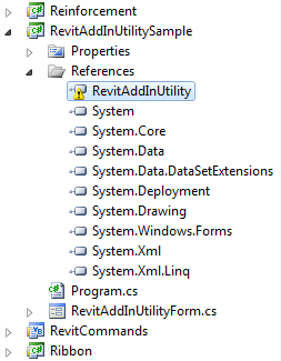 RevitAddInUtilitySample API reference