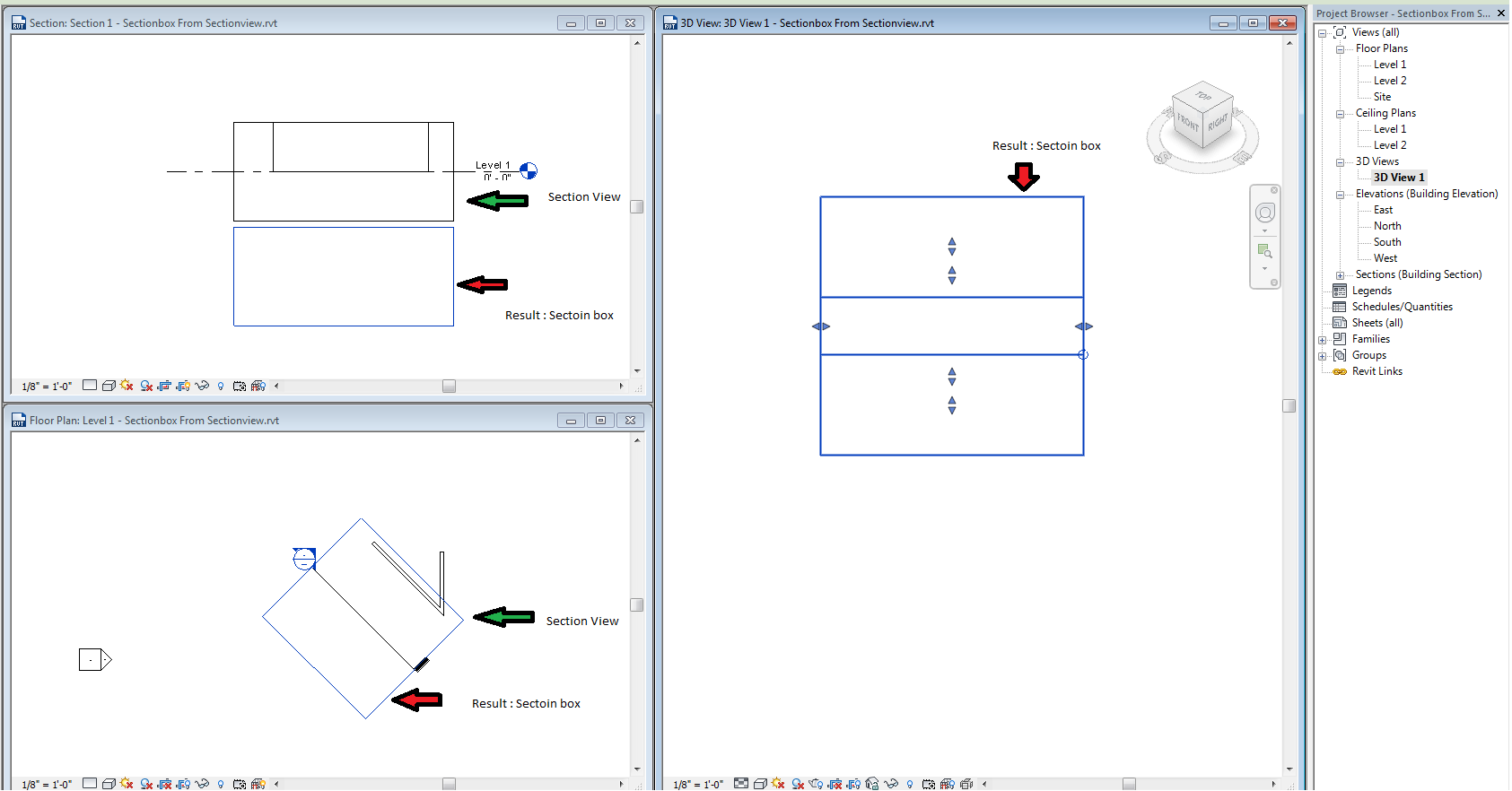 Section box from section view