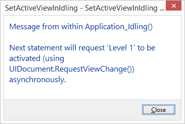 Demo_SetActiveViewInIdling successful operation coming up