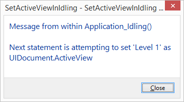 Demo_SetActiveViewInIdling problematic approach coming up