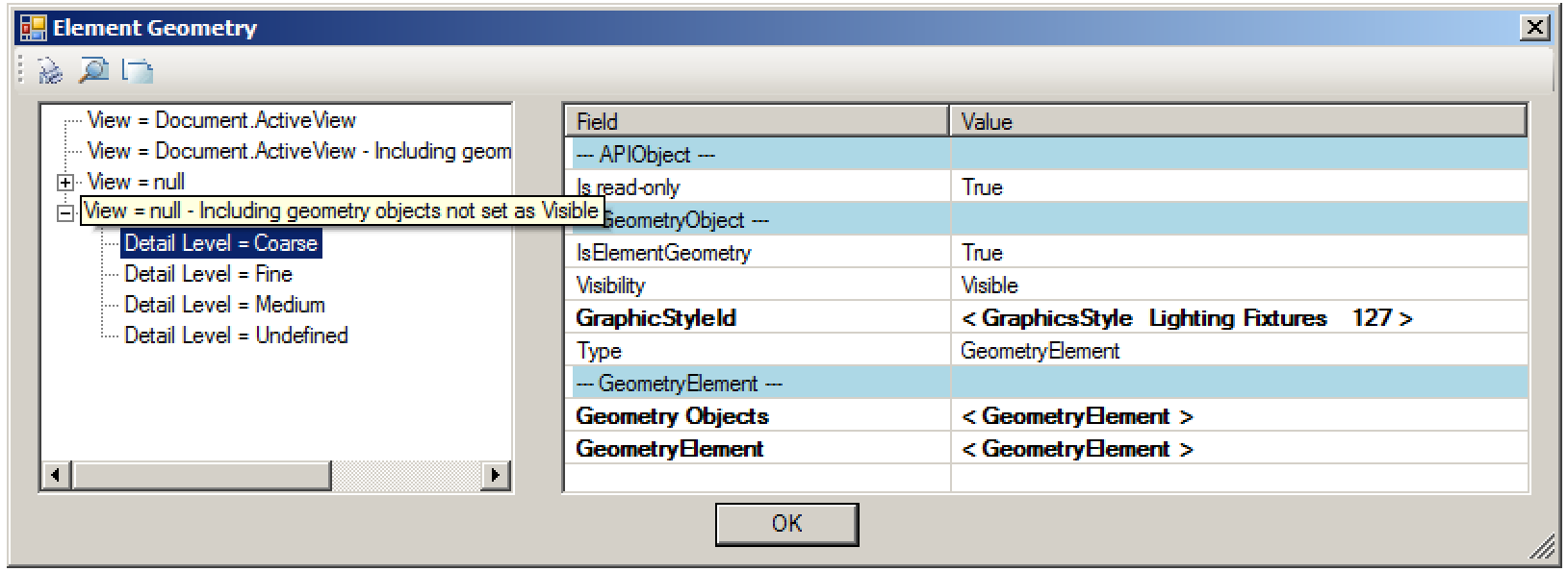 RevitLookup accessing non-visible geometry