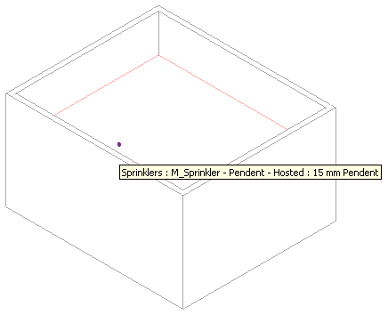 Newly created sprinkler family instance