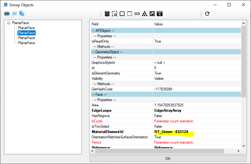 Snooping tessellated shape face colour