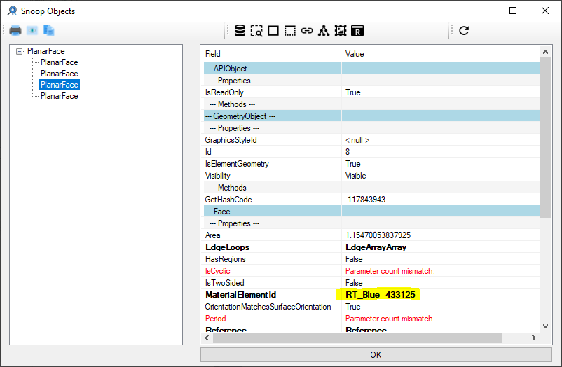 Snooping tessellated shape face colour