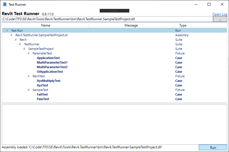 TestRunner user interface