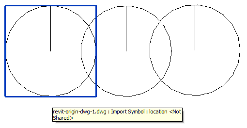 Three DWG import instances