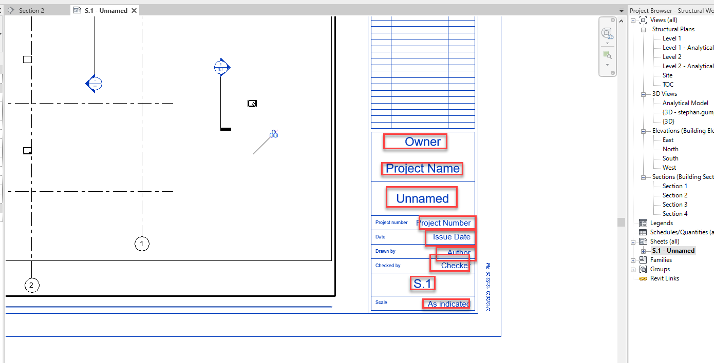 Title block data access