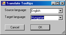 Source and target language form
