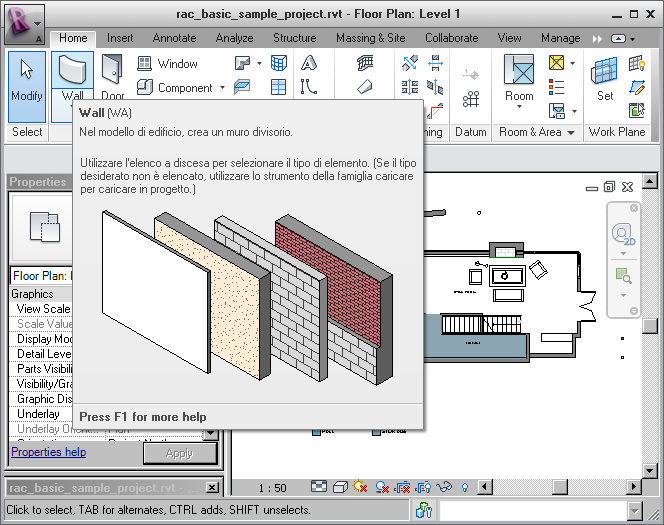 Italian Revit tooltip