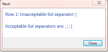 TXT type list error message