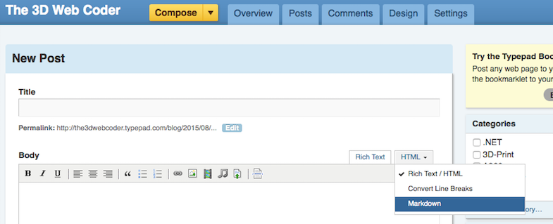 Typepad Markdown