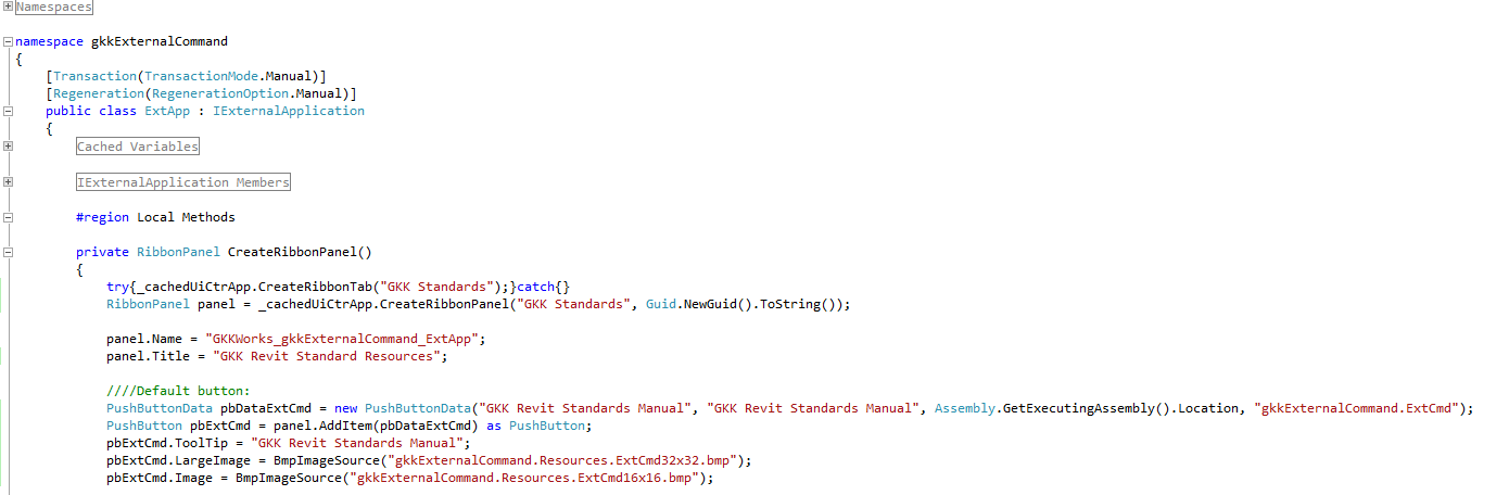External application setting up ribbon button