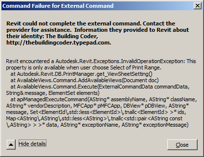 Exception accessing ViewSheetSetting property
