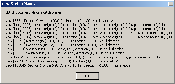 View sketch planes
