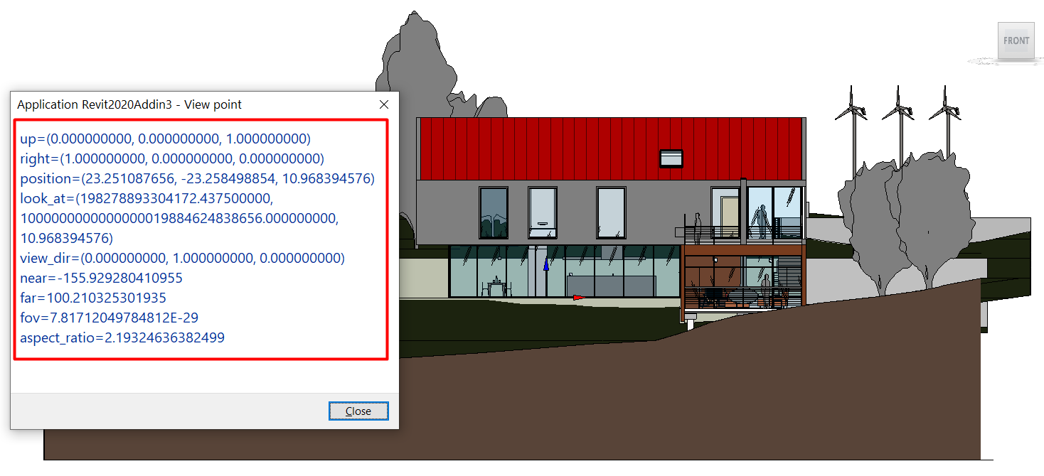 Camera parameters before zooming and panning