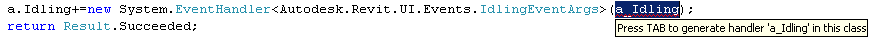 Visual Studio Intellisense suggests pressing <Tab> again to create event handler stub implementation
