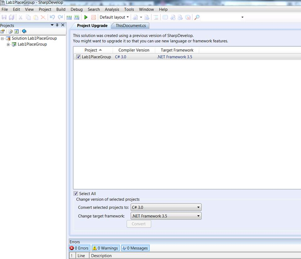 Set .NET Framework version