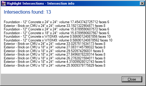 Wall and column intersection results