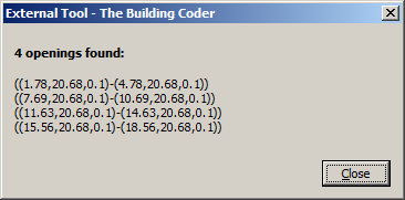 Wall opening coordinates
