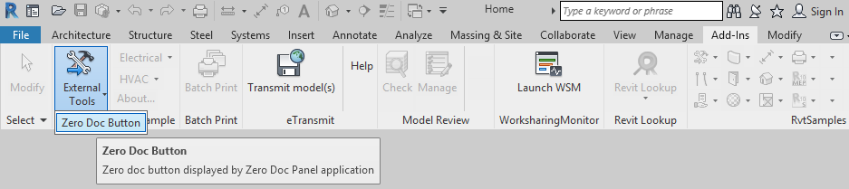 External command in zero document state